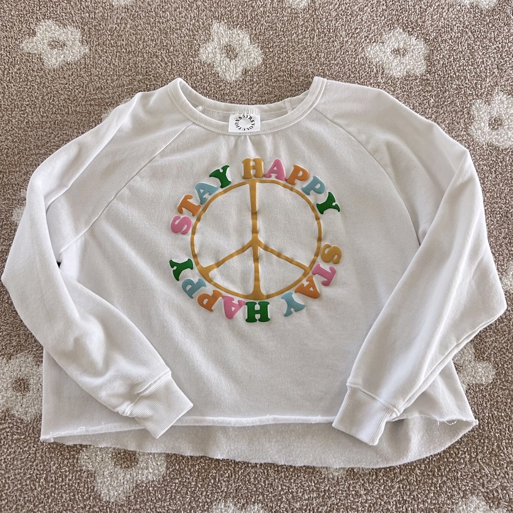 Stay Happy Cropped Sweatshirt